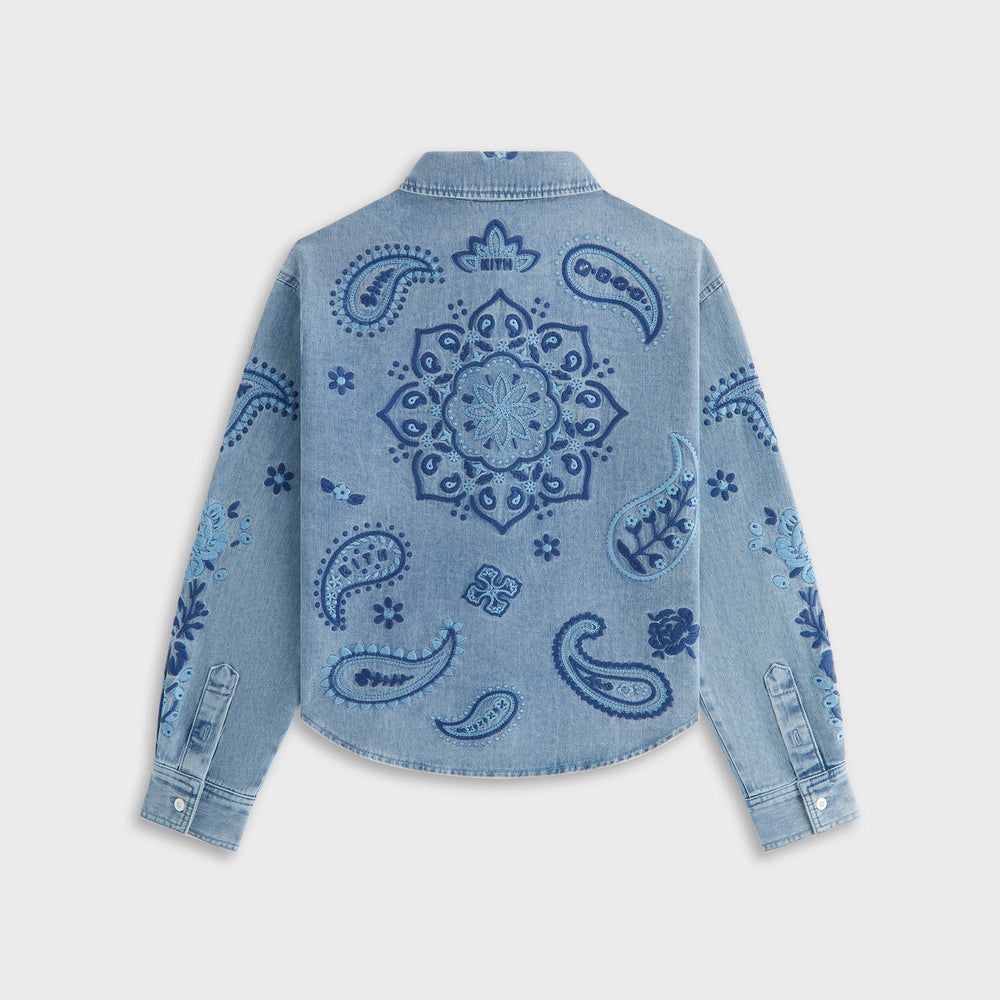 Kith Kids Floral Paisley Chambray Apollo Shirt - Kent Light Wash | Kith Kent Light Wash