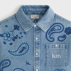 Kith Kids Floral Paisley Chambray Apollo Shirt - Kent Light Wash | Kith Kent Light Wash