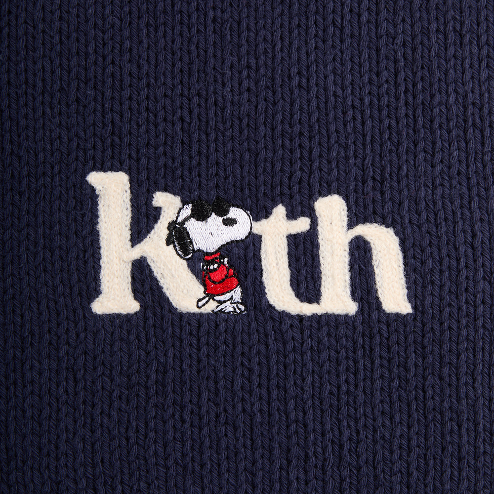 Kith for Peanuts Globe Wyona Full Zip Sweater - Nocturnal | Kith Nocturnal