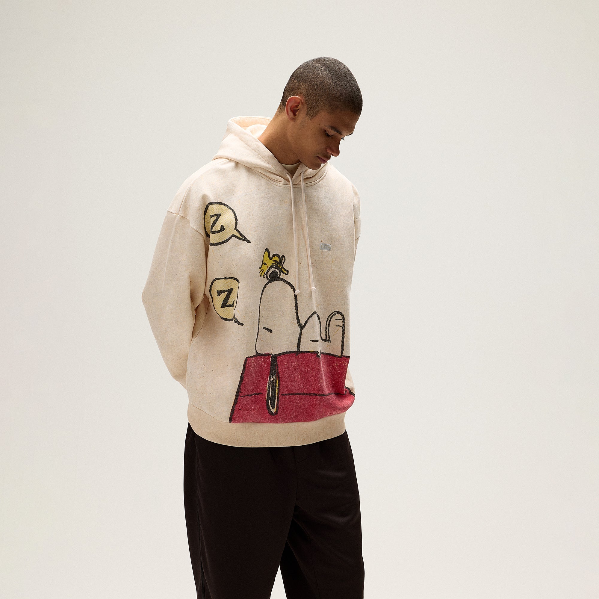 Kith for Peanuts Sleeping Doghouse Comic Nelson Hoodie - Sandrift | Kith Sandrift