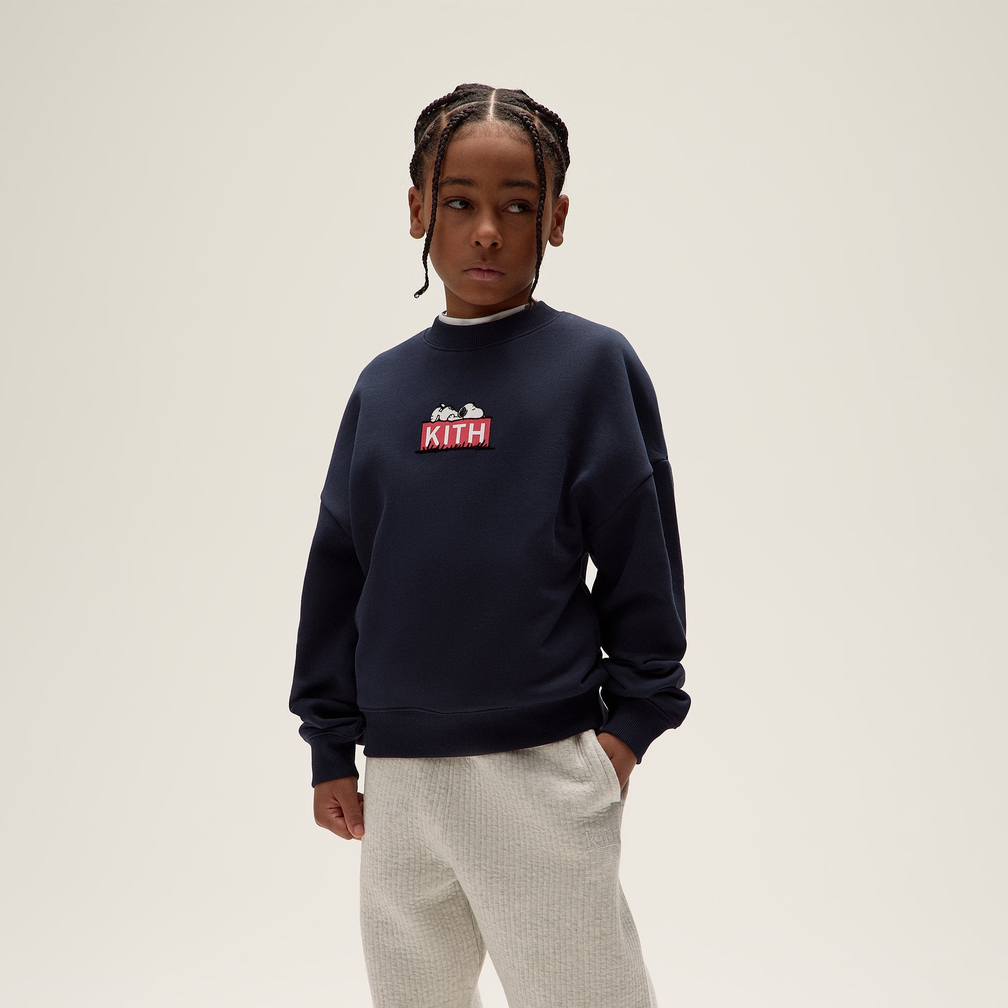 Kith Kids for Peanuts Doghouse Classic Logo Crewneck - Nocturnal | Kith Nocturnal