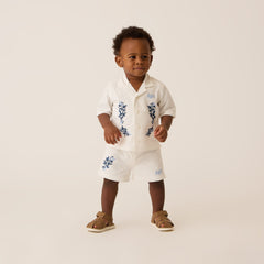 Kith Baby Novelty Embroidered Thompson Camp Short - White | Kith White