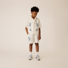 Kith Kids Novelty Embroidered Thompson Camp Short - White | Kith White