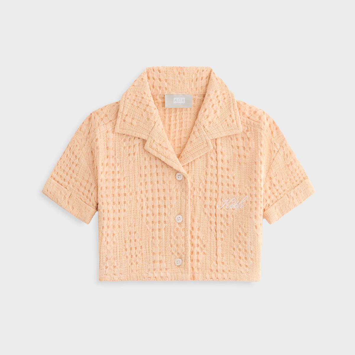 Kith Kids Jayda Cropped Textured Camp Shirt - Mycena | Kith Mycena