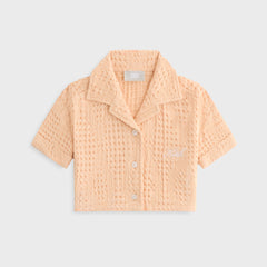 Kith Kids Jayda Cropped Textured Camp Shirt - Mycena | Kith Mycena