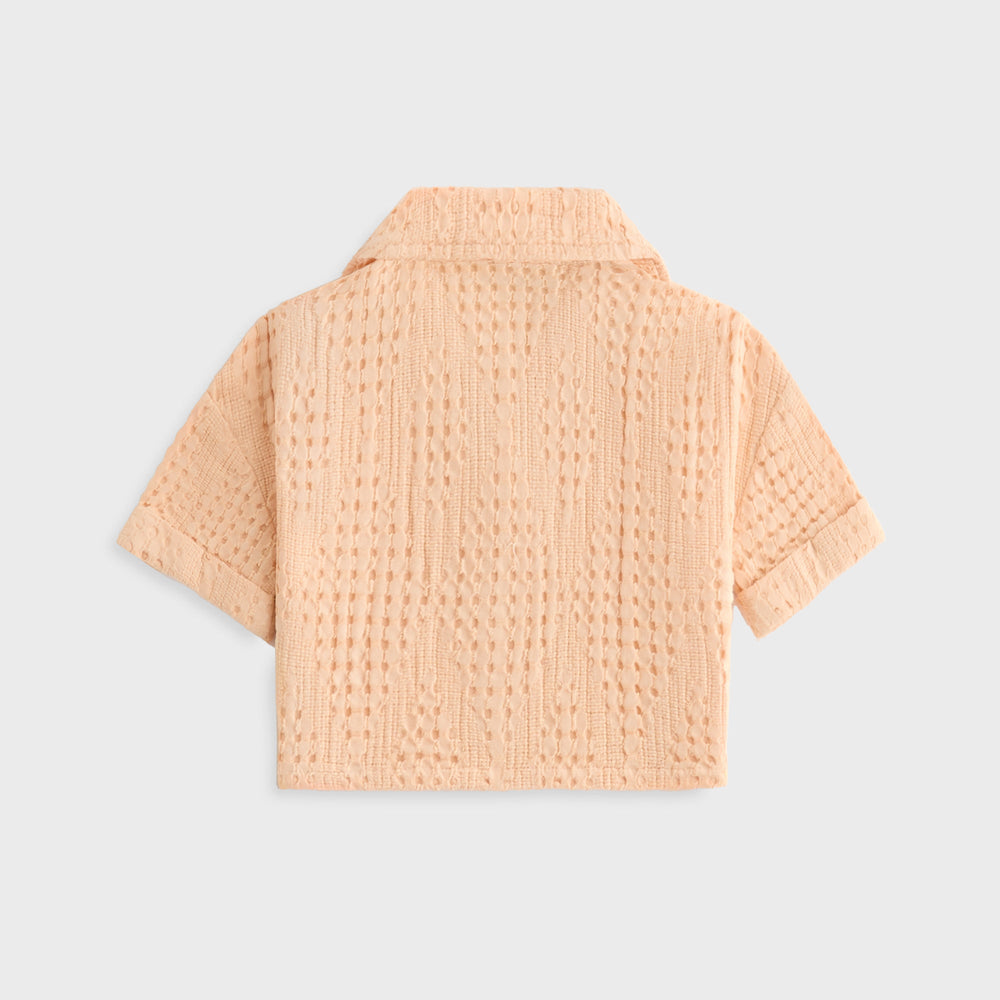 Kith Kids Jayda Cropped Textured Camp Shirt - Mycena | Kith Mycena