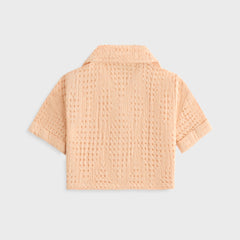 Kith Kids Jayda Cropped Textured Camp Shirt - Mycena | Kith Mycena