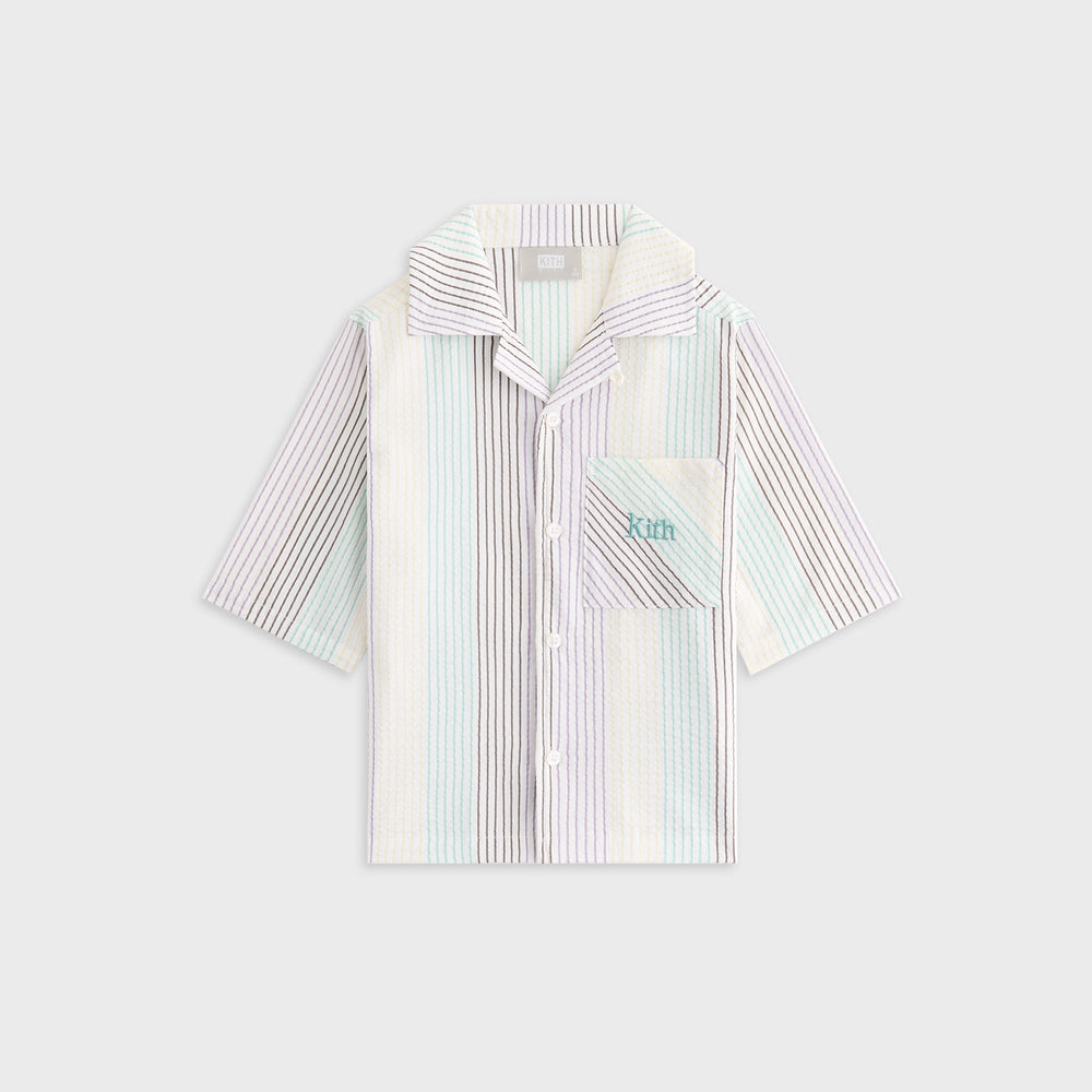 Kith Kids Striped Thompson Camp Shirt - Mykonos | Kith Mykonos