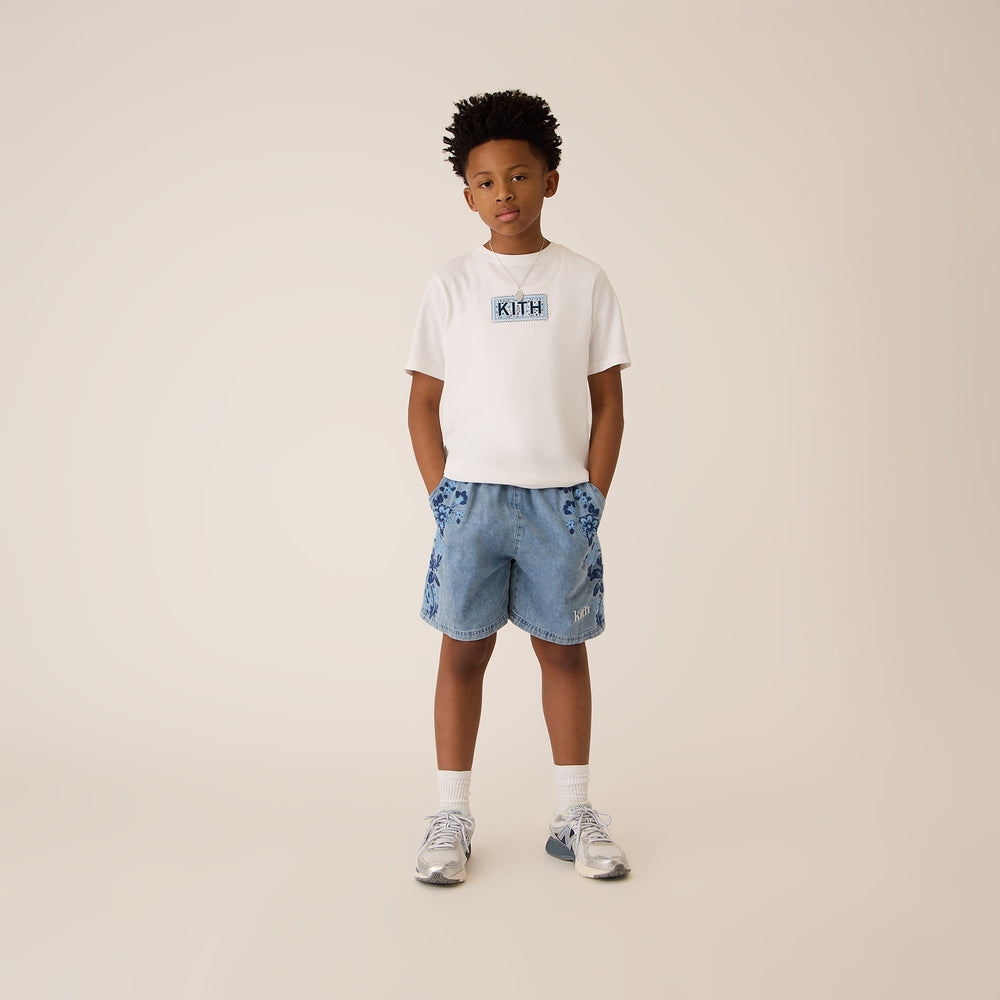 Kith Kids Floral Paisley Chambray Apollo Short - Kent Light Wash | Kith Kent Light Wash