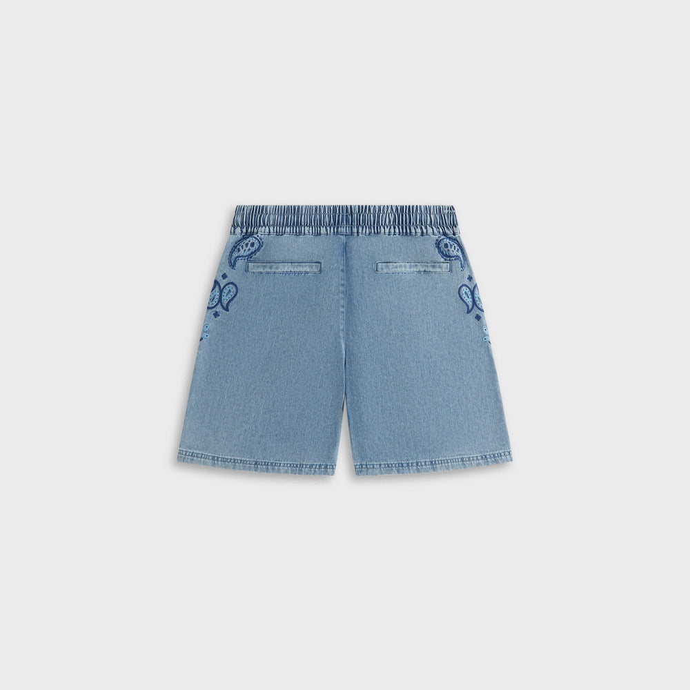 Kith Kids Floral Paisley Chambray Apollo Short - Kent Light Wash | Kith Kent Light Wash