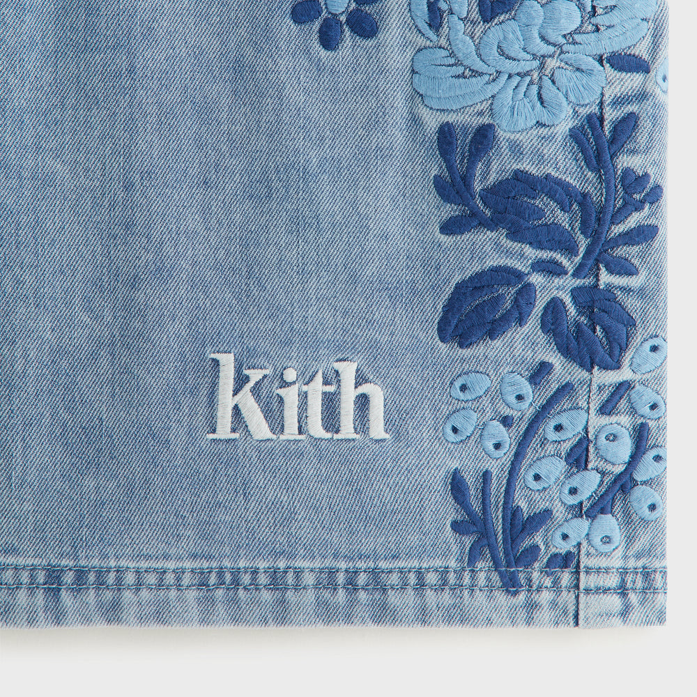Kith Kids Floral Paisley Chambray Apollo Short - Kent Light Wash | Kith Kent Light Wash