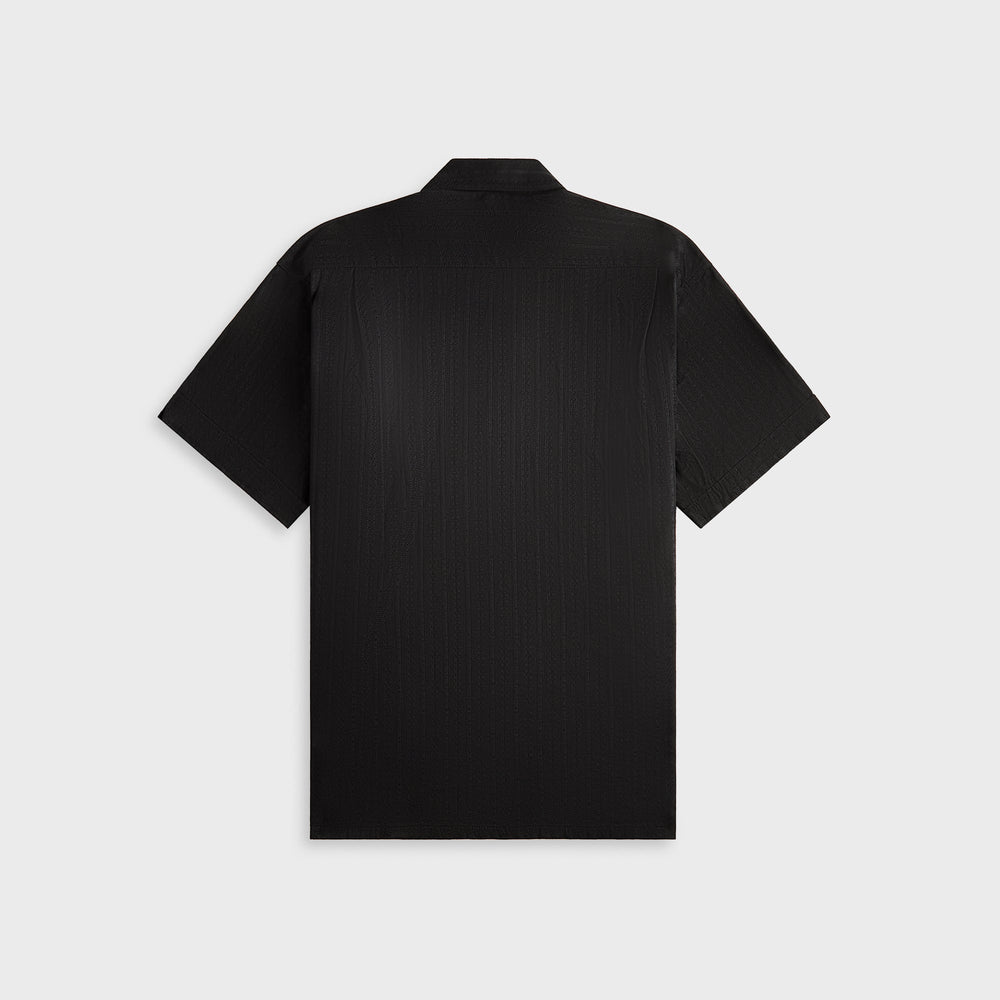 Engineered Garments Cotton Lace Stripe Jacquard Camp Shirt - Black | Kith Black