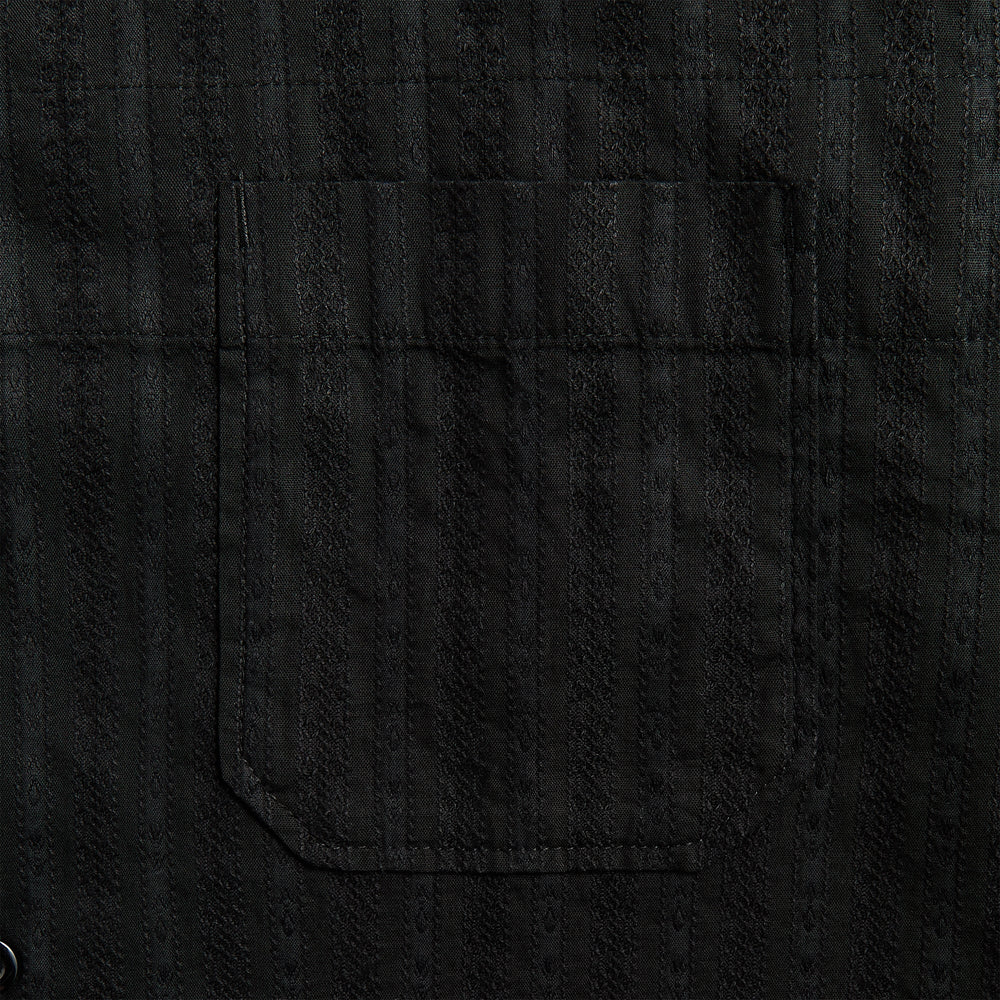 Engineered Garments Cotton Lace Stripe Jacquard Camp Shirt - Black | Kith Black