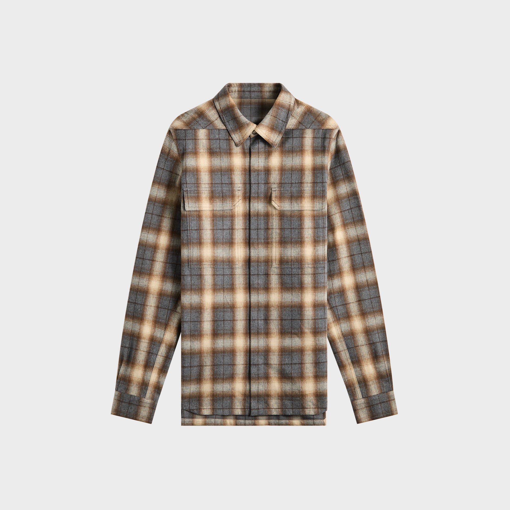 Rick Owens Outershirt - Grey Plaid | Kith Grey Plaid