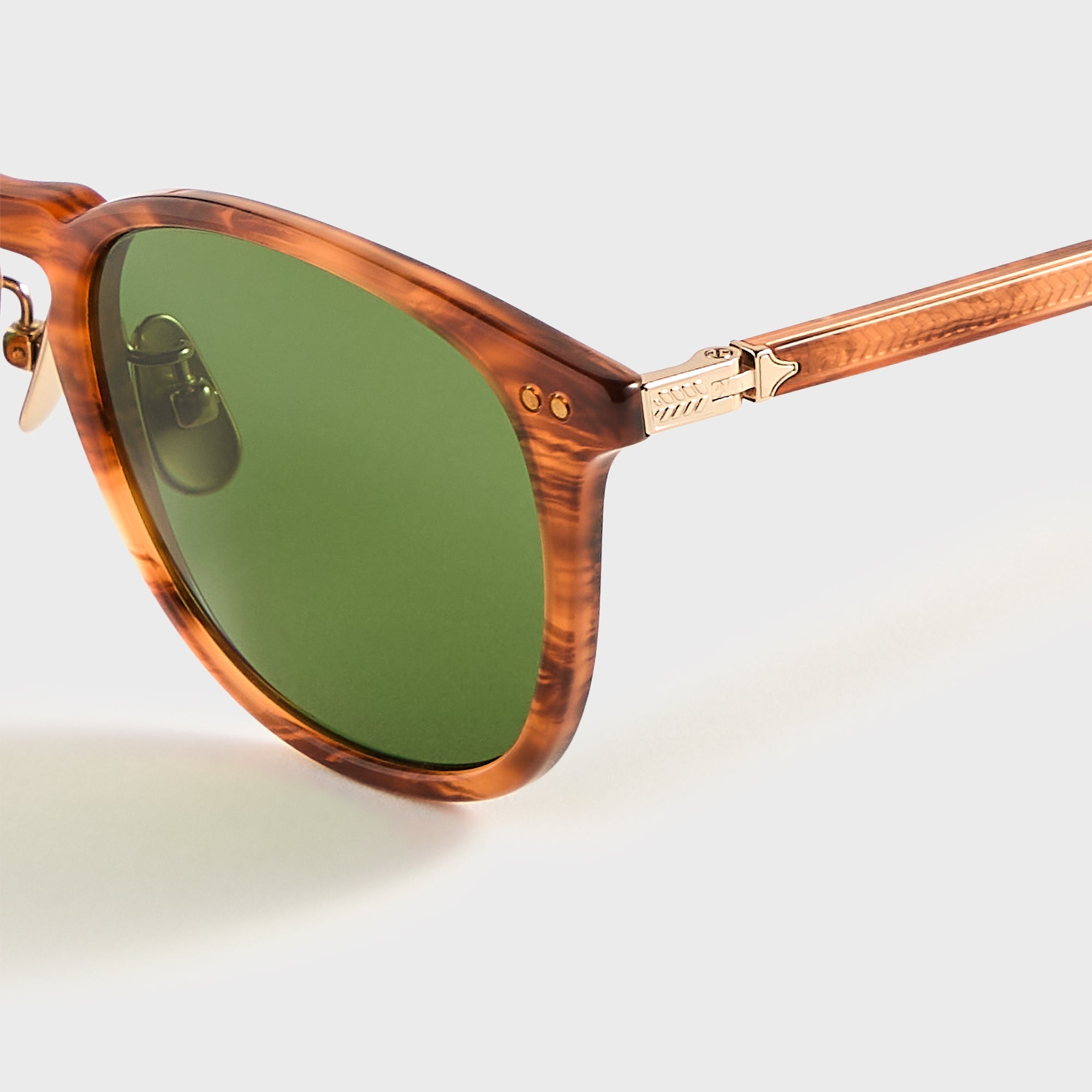 Garrett Leight Kinney J Sunglasses - Sunrise Tortoise / Pure Green | Kith Sunrise Tortoise / Pure Green