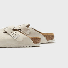 Birkenstock Boston SFB Antique - White Suede | Kith White Suede