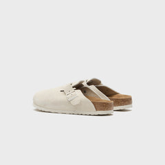 Birkenstock Boston SFB Antique - White Suede | Kith White Suede