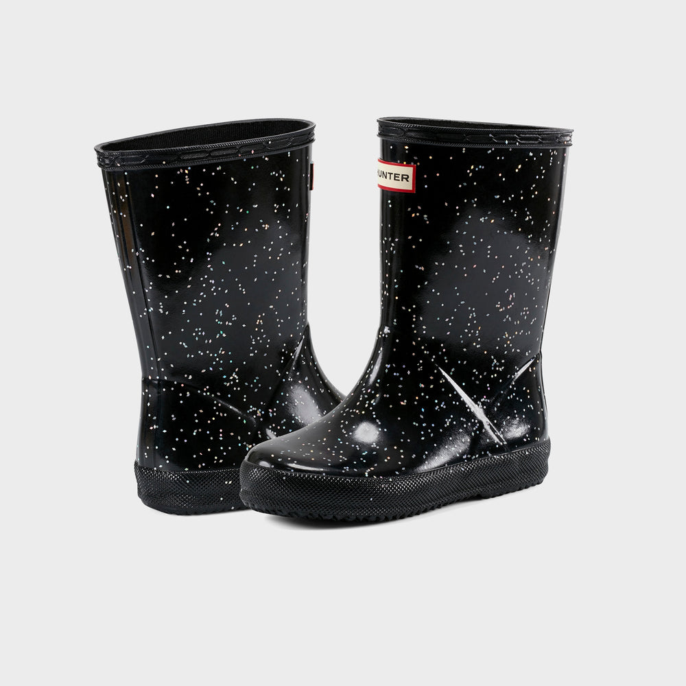 Hunter Little Kids First Classic Wellington Boot - Glitter Black | Kith Glitter Black