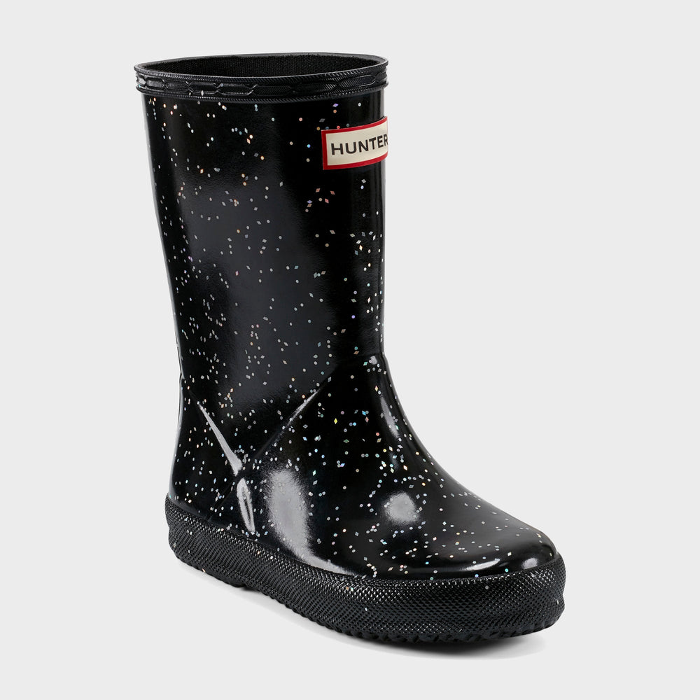 Hunter Little Kids First Classic Wellington Boot - Glitter Black | Kith Glitter Black