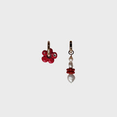 Notte Lucky Wildflower Pearly Earrings - Red | Kith Red