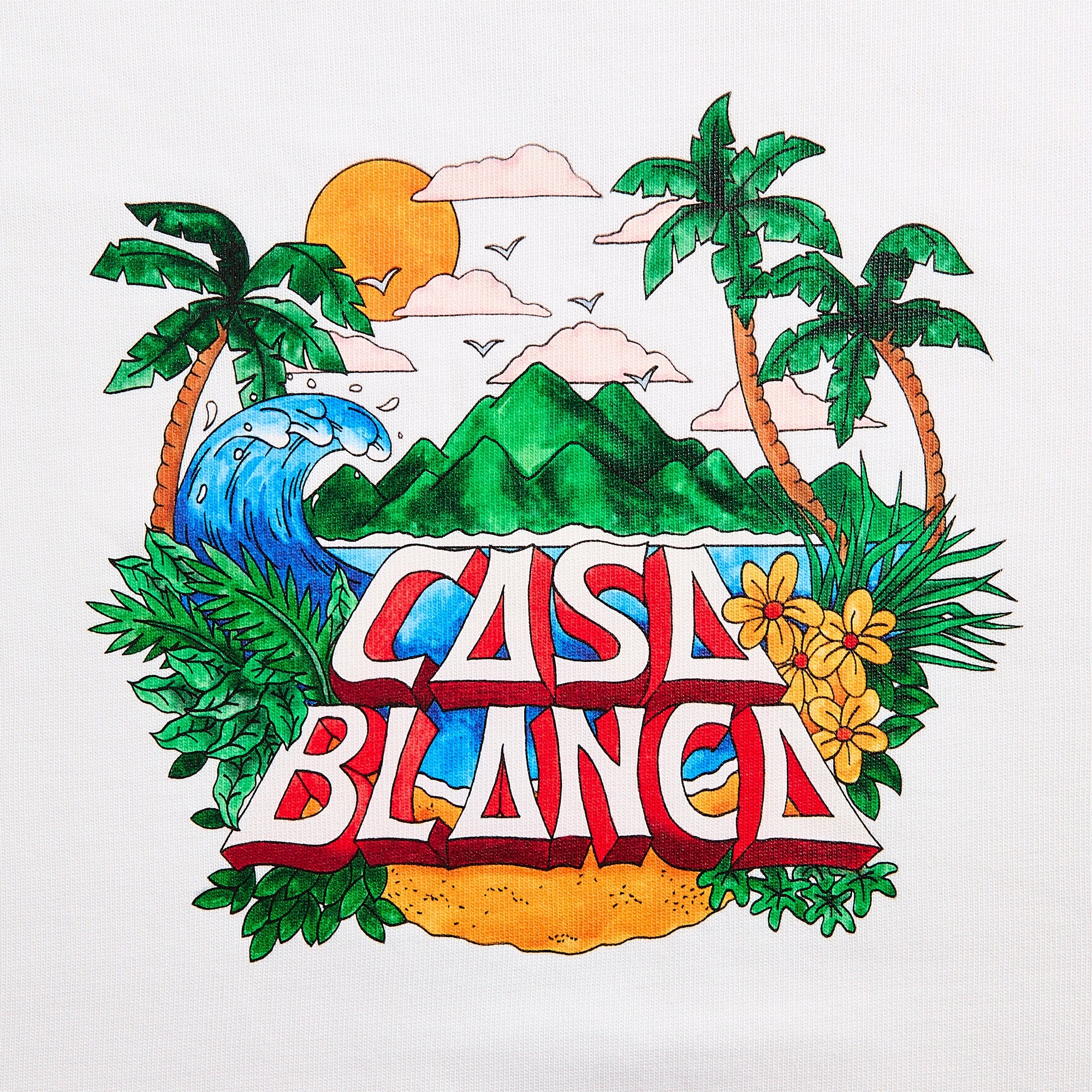 Casablanca Casa Beach Wave Printed Oversized Tee - White | Kith White