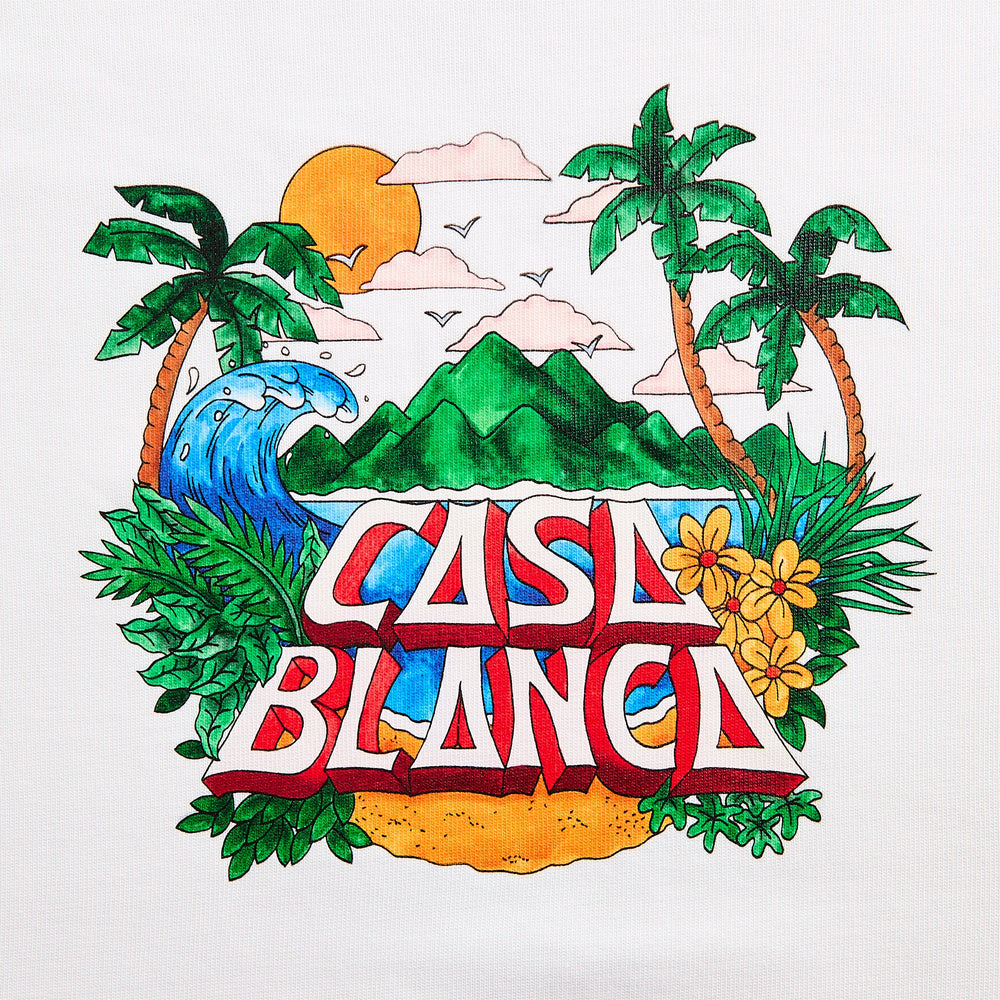 Casablanca Casa Beach Wave Printed Oversized Tee - White | Kith White