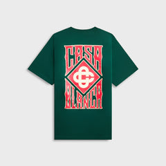 Casablanca Gothic Stacked Logo Screen Printed Tee - Green | Kith Green