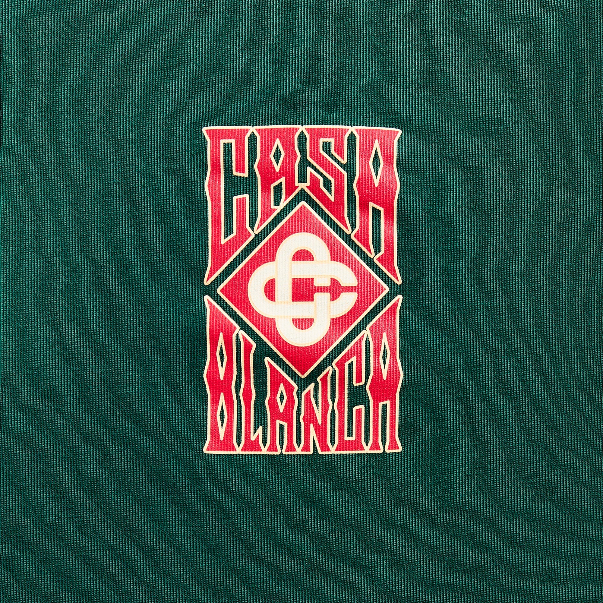 Casablanca Gothic Stacked Logo Screen Printed Tee - Green | Kith Green