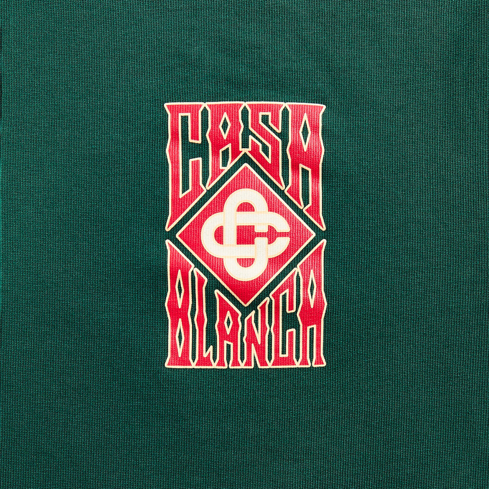 Casablanca Gothic Stacked Logo Screen Printed Tee - Green | Kith Green