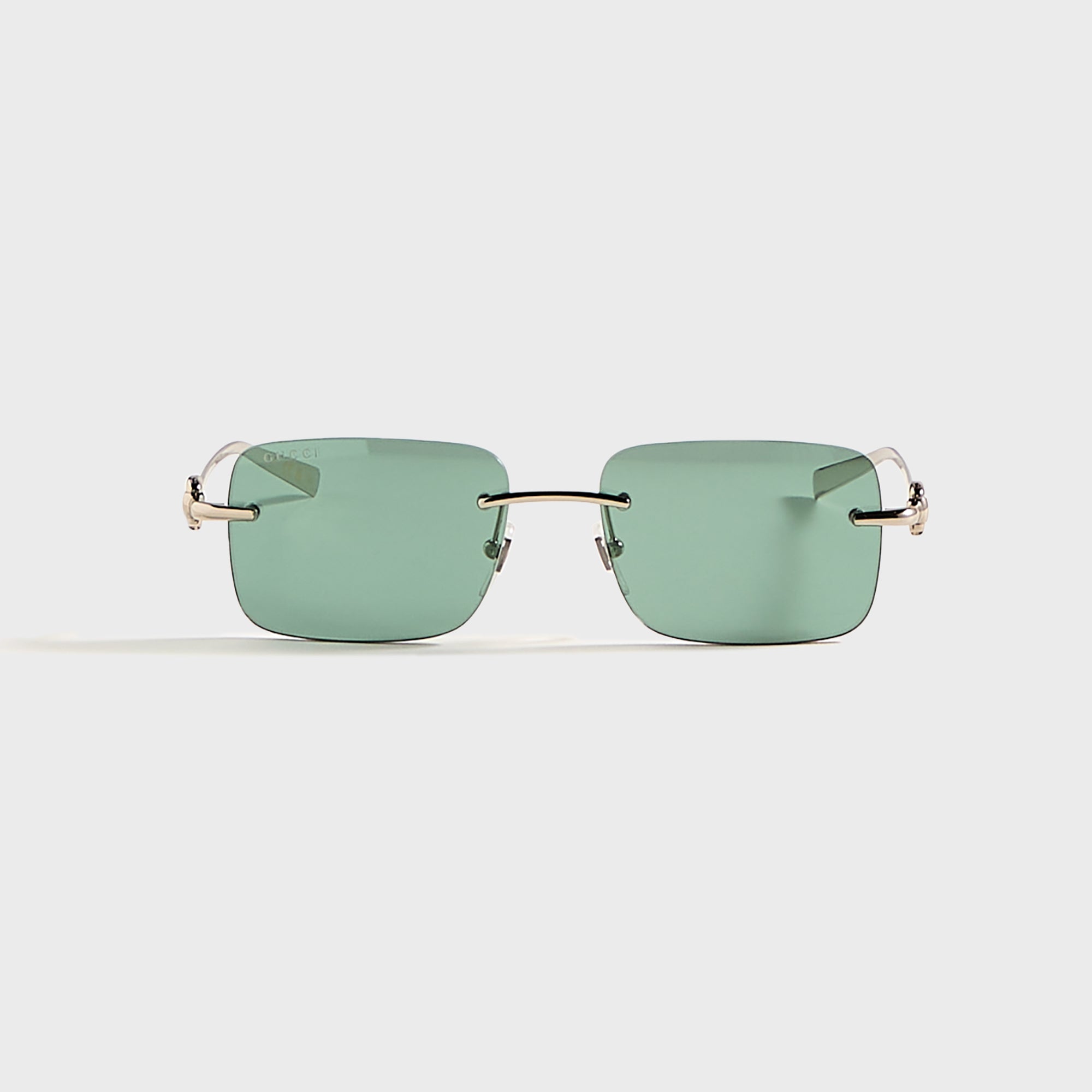 Gucci Rectangular Frames - Silver / Green | Kith Silver / Green