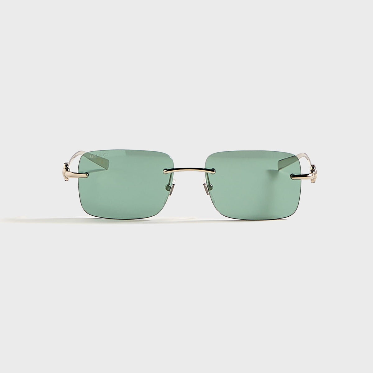 Gucci Rectangular Frames - Silver / Green | Kith Silver / Green