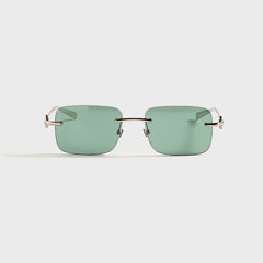Gucci Rectangular Frames - Silver / Green | Kith Silver / Green