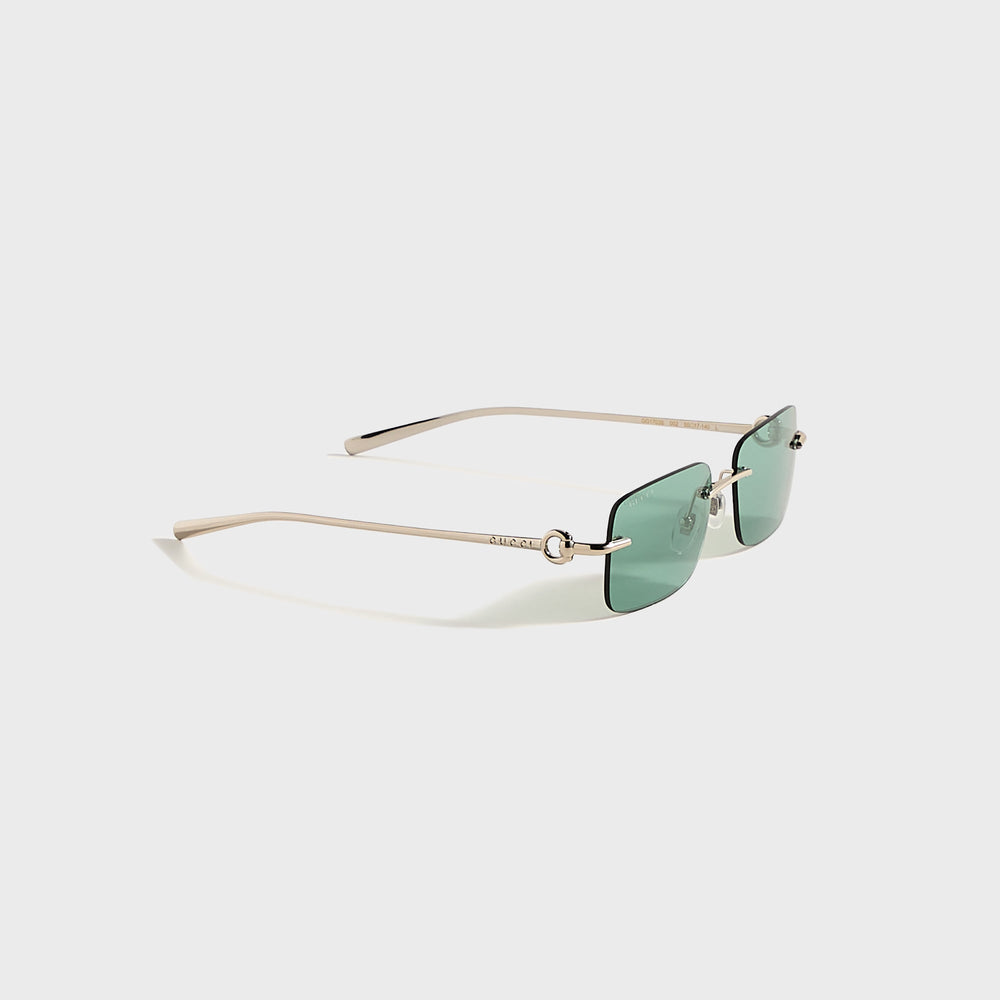 Gucci Rectangular Frames - Silver / Green | Kith Silver / Green
