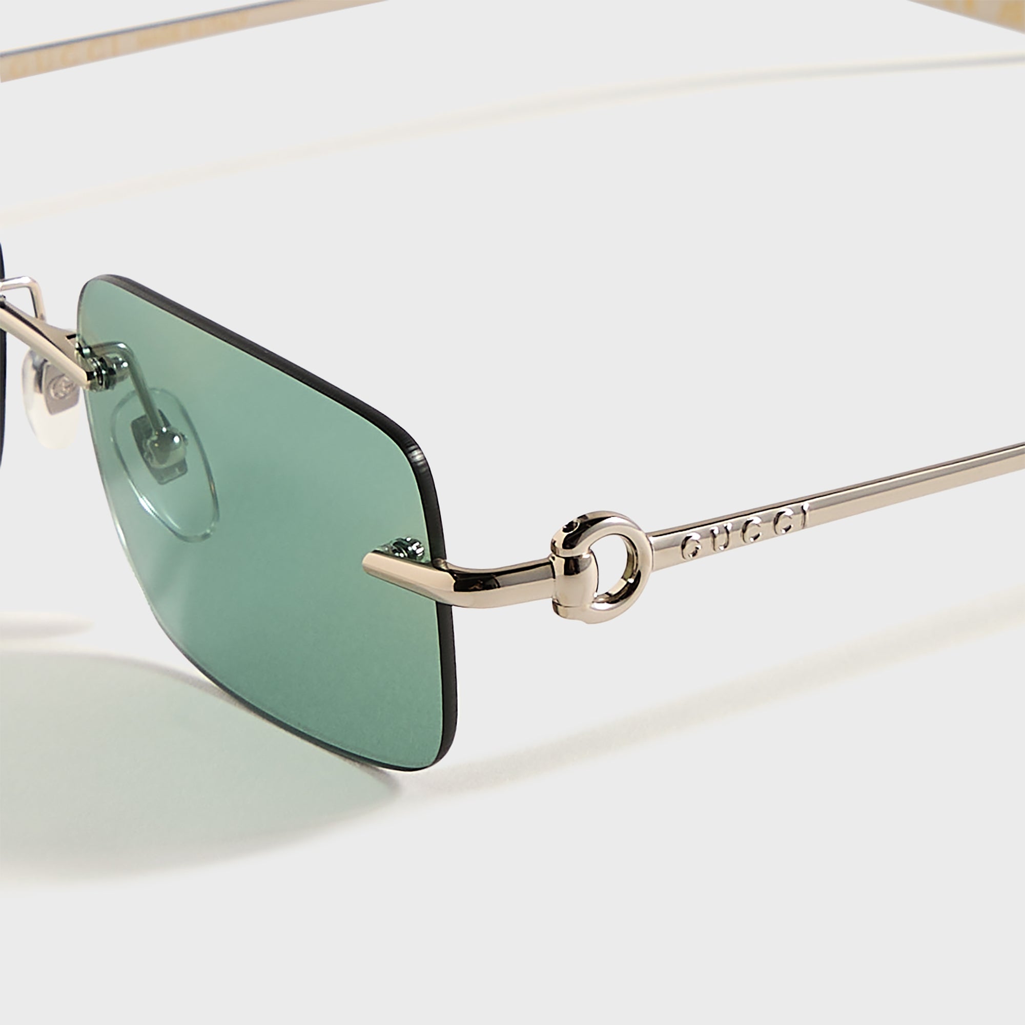 Gucci Rectangular Frames - Silver / Green | Kith Silver / Green