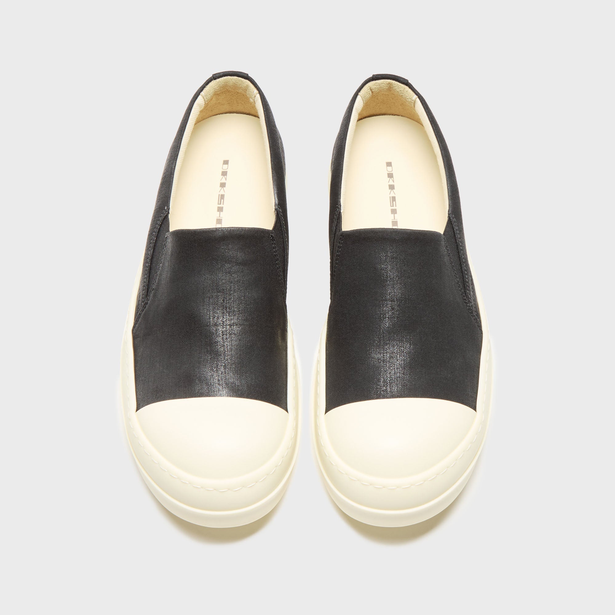 Rick Owens Boat Sneaks Scarpe - Denim Black / Milk / Milk | Kith Denim Black / Milk / Milk