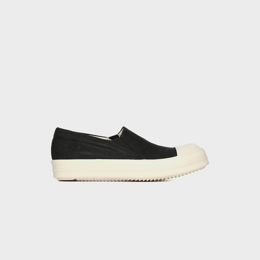 Rick Owens Boat Sneaks Scarpe - Denim Black / Milk / Milk | Kith Denim Black / Milk / Milk