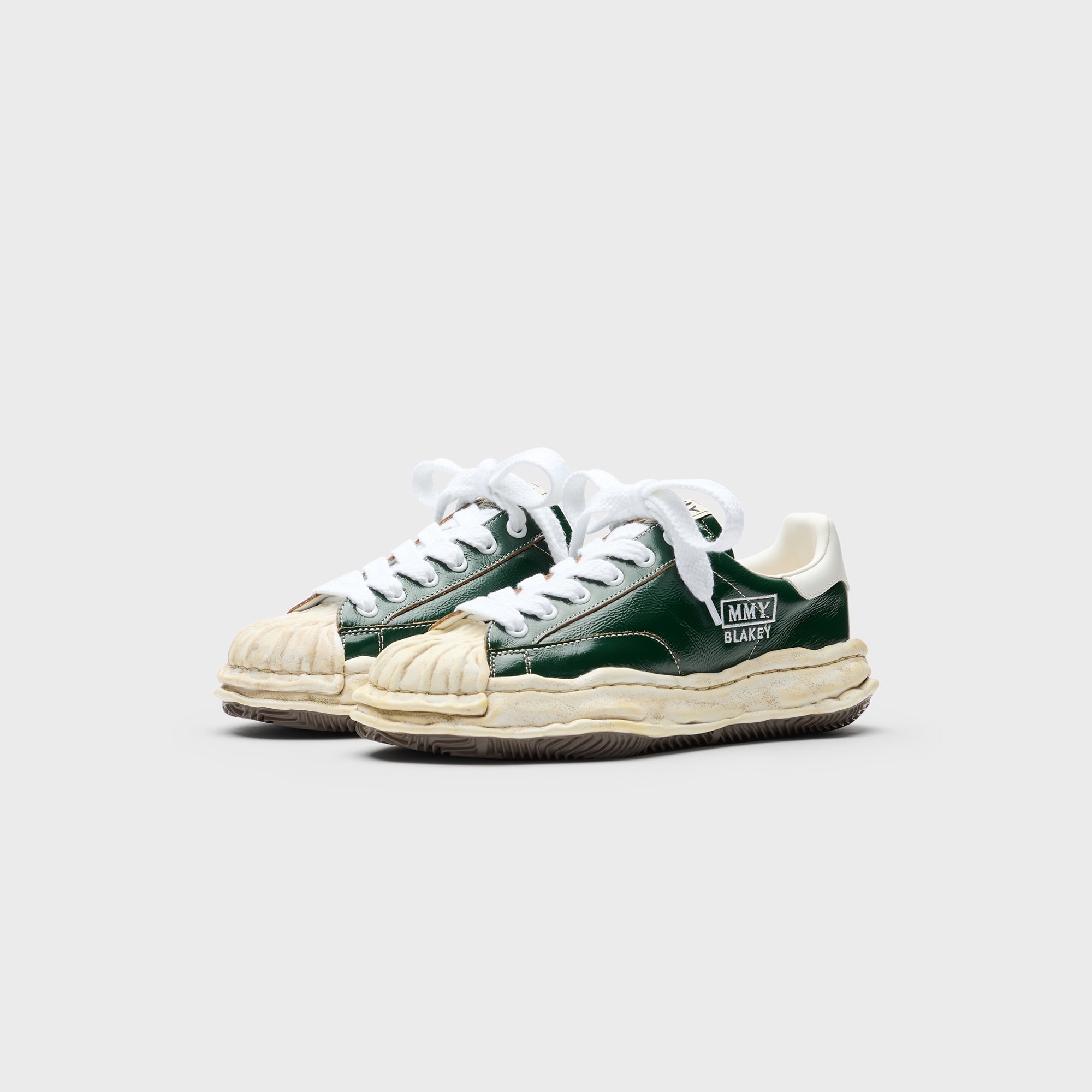 Mihara Yasuhiro Blakey Original Sole Wrinkled Leather Low Top Sneaker | Kith Green