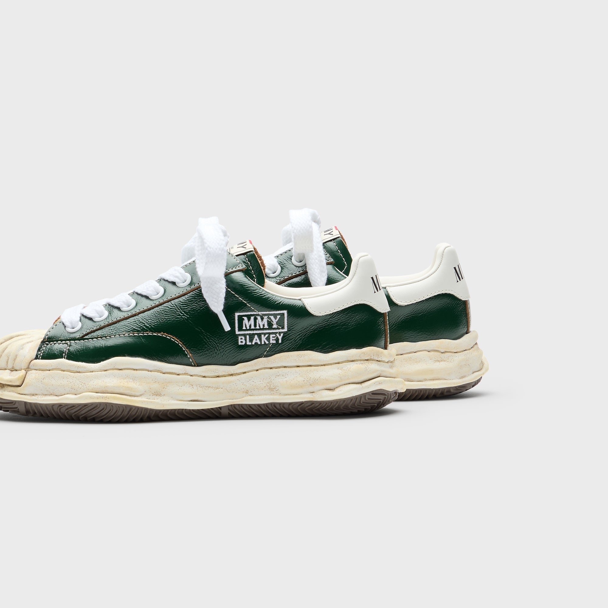 Mihara Yasuhiro Blakey Original Sole Wrinkled Leather Low Top Sneaker | Kith Green