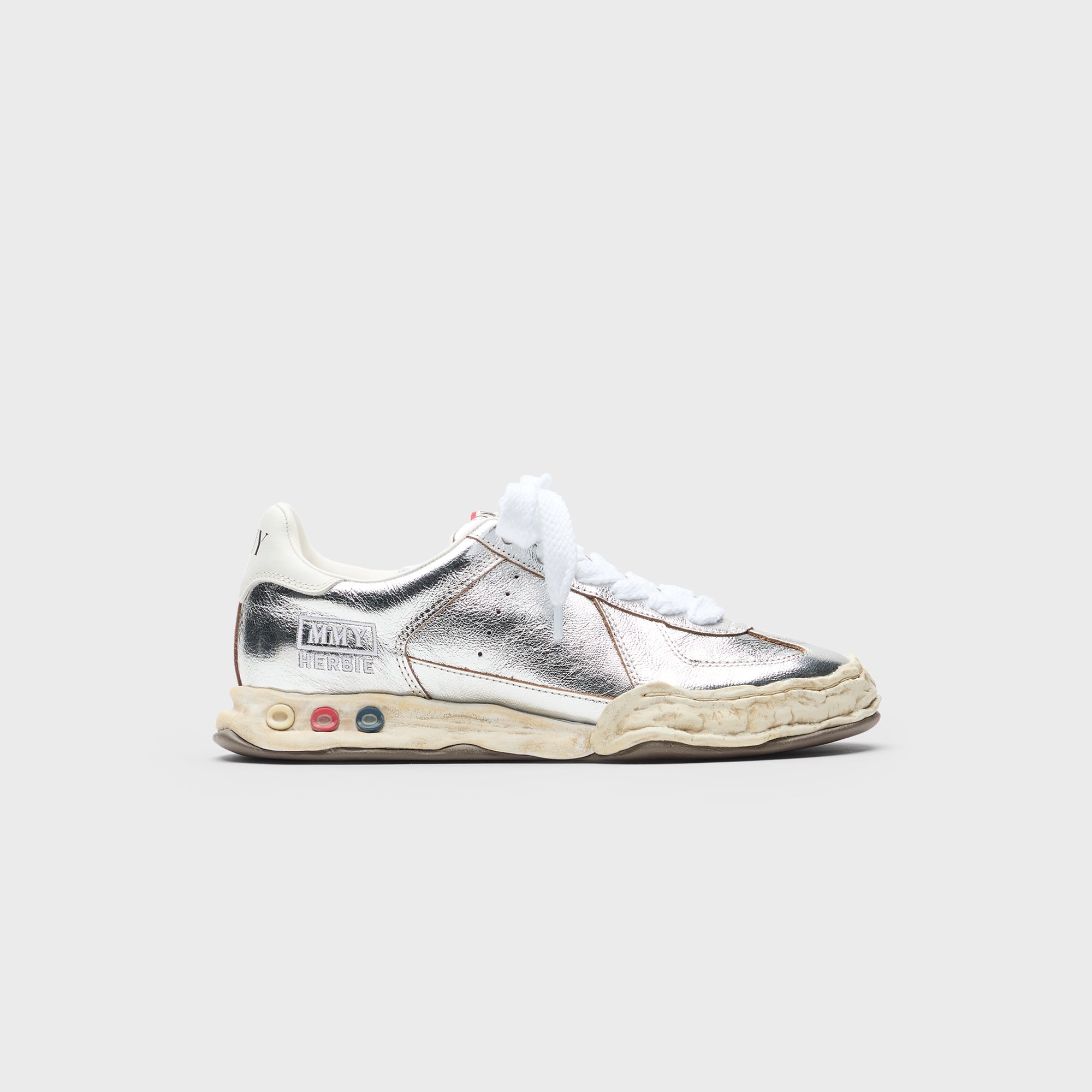 Mihara Yasuhiro Herbie Original Sole Wrinkled Leather Low Top Sneaker | Kith Silver