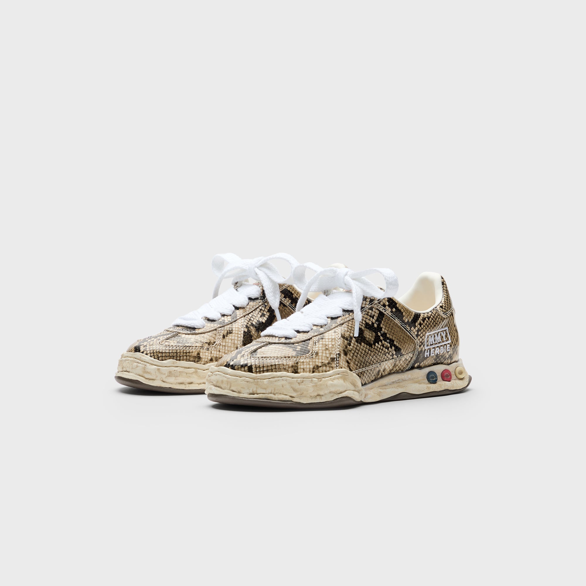 Mihara Yasuhiro Herbie Original Sole Printed Python Leather Low Top Sn | Kith Natural