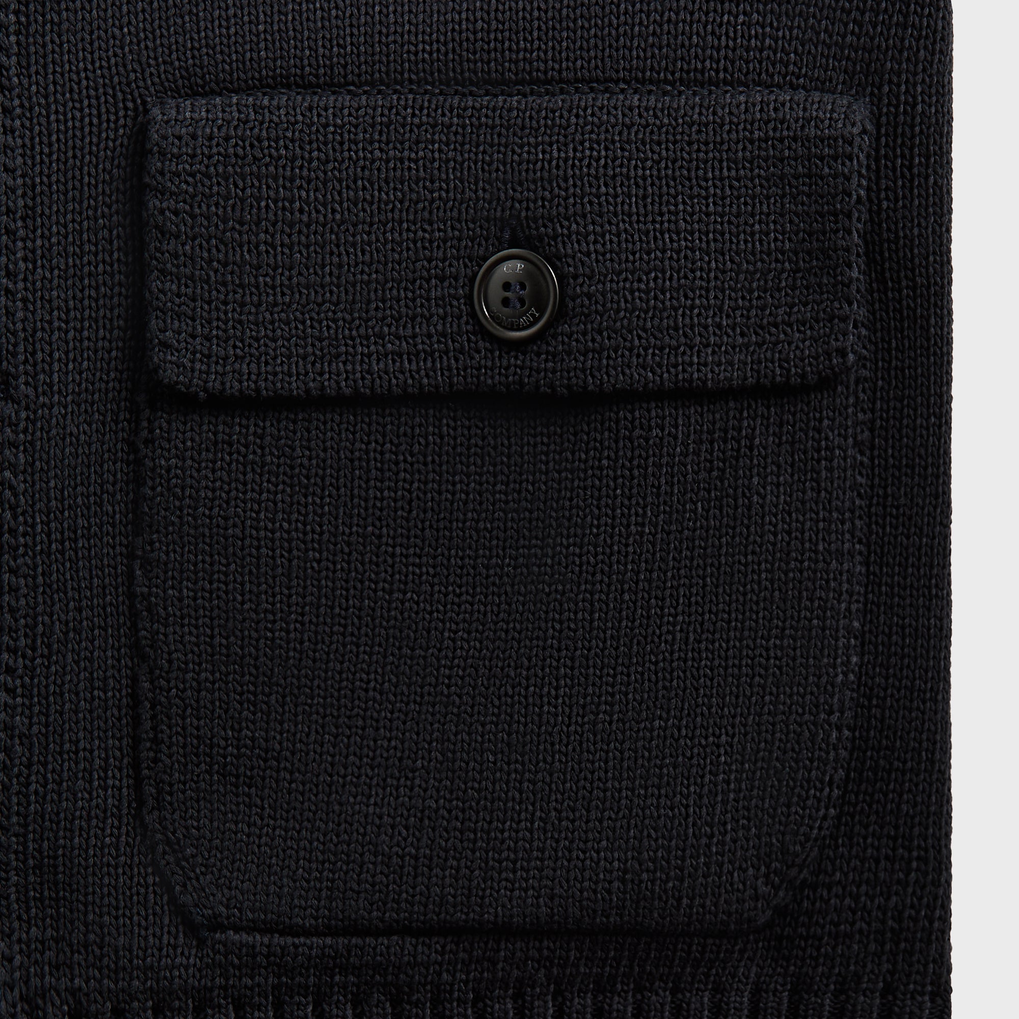 C.P. Company Compact Cotton Full Button Lens Knit - Total Eclipse | Kith Total Eclipse
