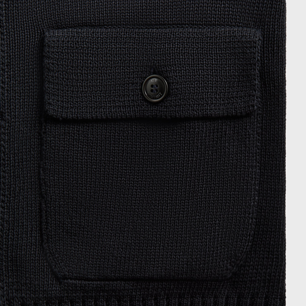 C.P. Company Compact Cotton Full Button Lens Knit - Total Eclipse | Kith Total Eclipse