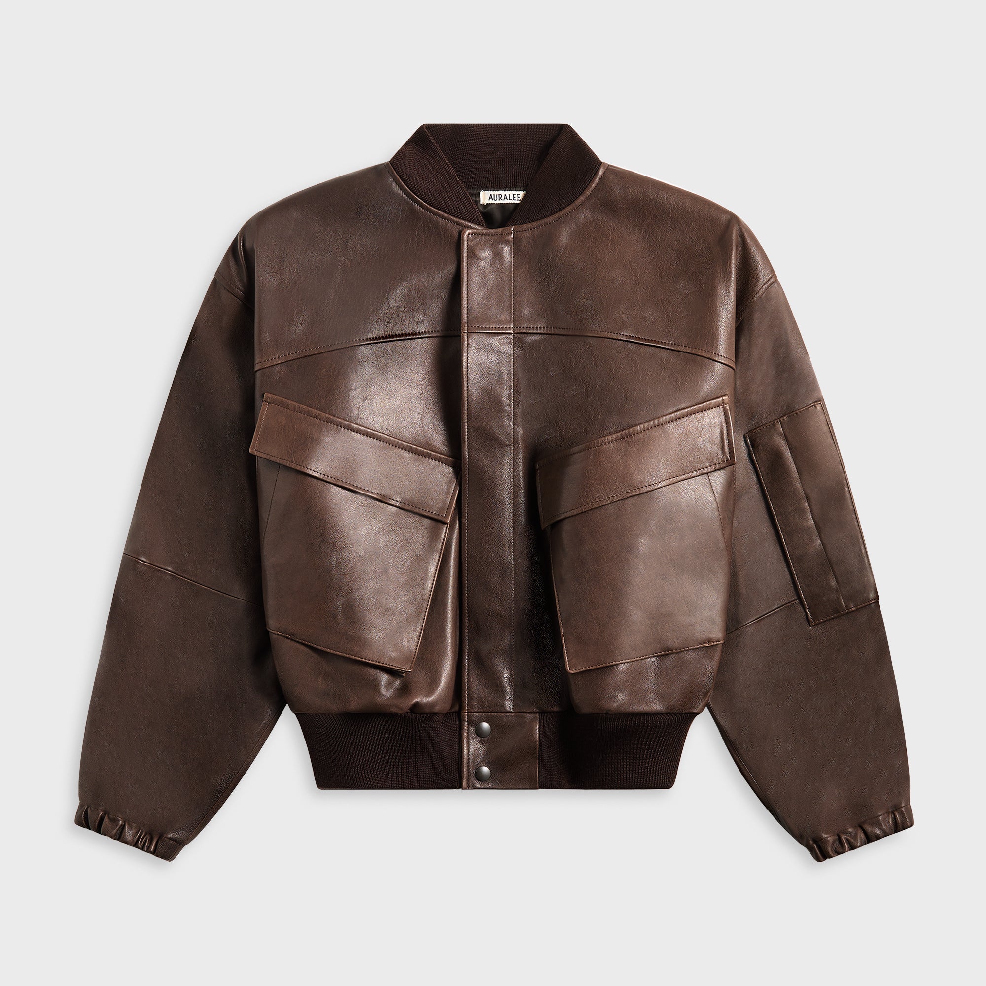 Auralee Lamb Leather Flight Blouson - Brown | Kith Brown