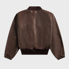 Auralee Lamb Leather Flight Blouson - Brown | Kith Brown