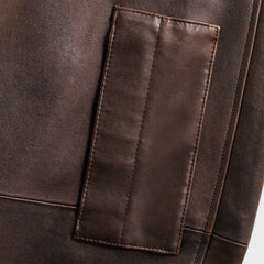 Auralee Lamb Leather Flight Blouson - Brown | Kith Brown