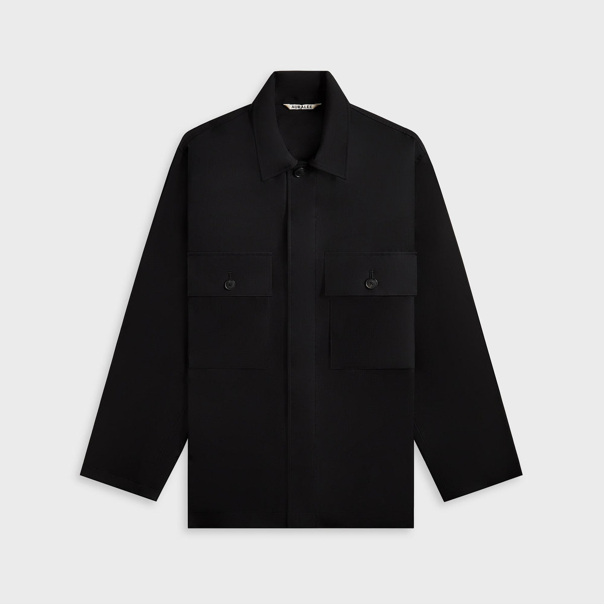 Auralee Wool Herringbone Over Shirt - Black | Kith Black