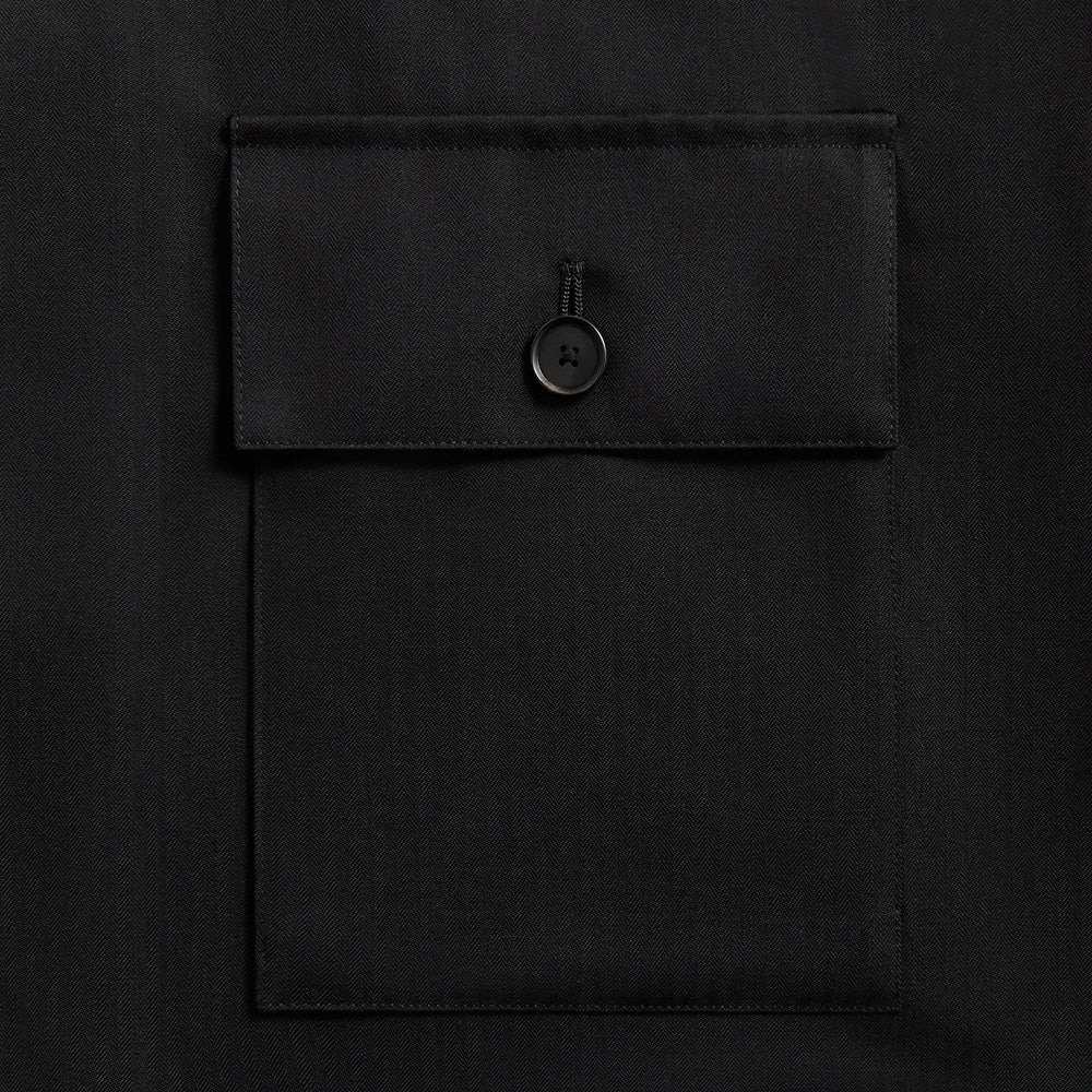 Auralee Wool Herringbone Over Shirt - Black | Kith Black