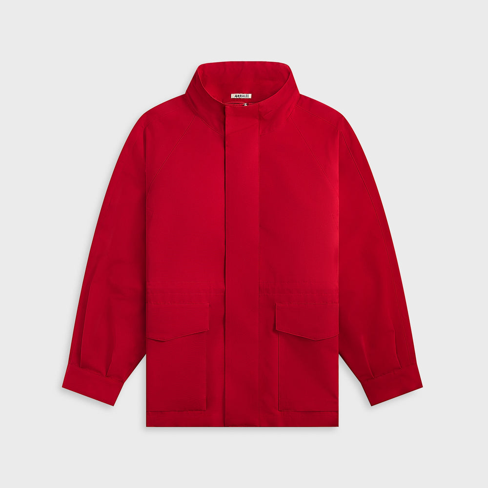 Auralee Wool Max Canvas High Neck Zip Blouson - Red | Kith Red