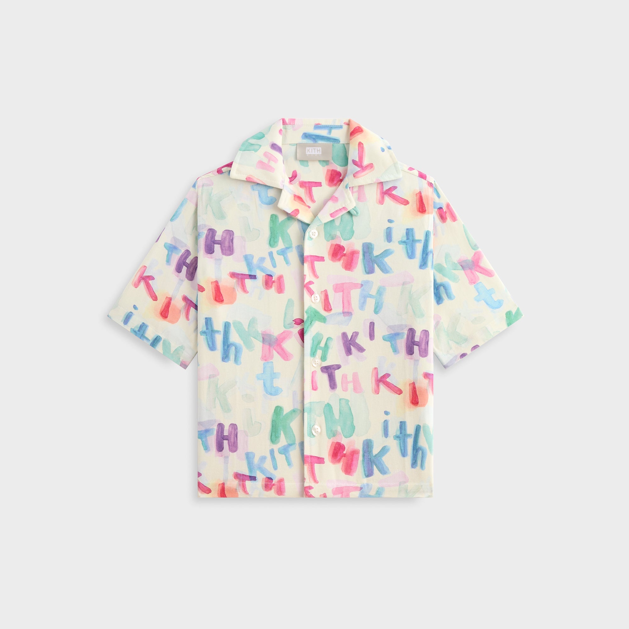 Kith Kids Watercolor Camp Shirt - White | Kith White
