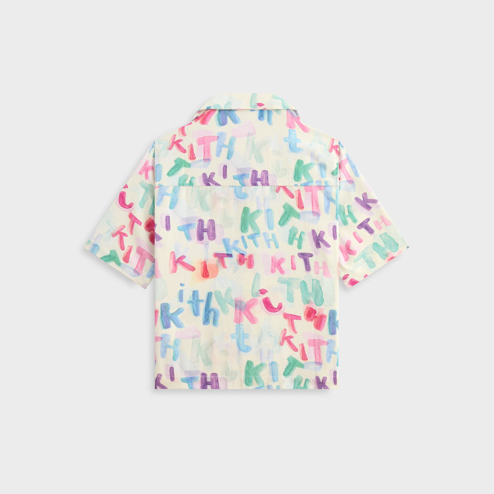 Kith Kids Watercolor Camp Shirt - White | Kith White